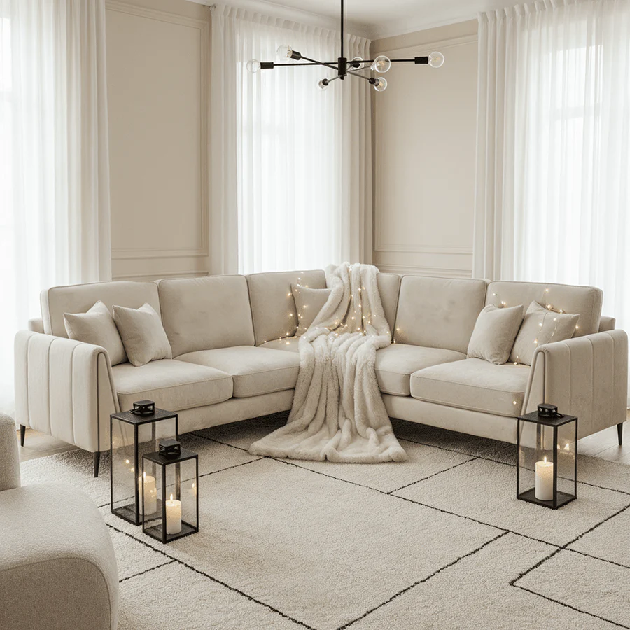 Elegant and plush sofa set